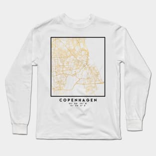 COPENHAGEN DENMARK CITY STREET MAP ART Long Sleeve T-Shirt